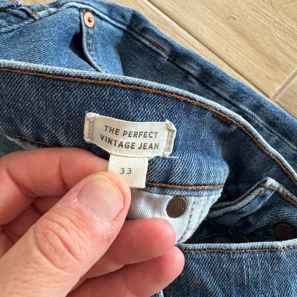 Madewell Perfect Vintage Jeans Women's 33 Blue Denim Stretch 90s Mom - Picture 4 of 12